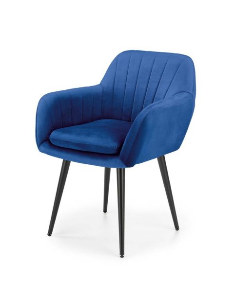 Halmar K429 krzesło granatowy tkanina velvet /nogi czarny, stal malowana proszkowo Halmar K429 krzesło granatowy tkanina velvet /nogi czarny, stal malowana proszkowo