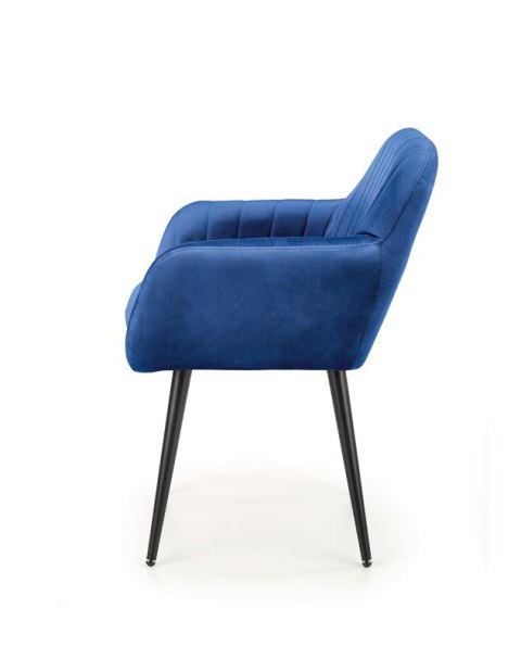 Halmar K429 krzesło granatowy tkanina velvet /nogi czarny, stal malowana proszkowo Halmar K429 krzesło granatowy tkanina velvet /nogi czarny, stal malowana proszkowo