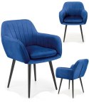 Halmar K429 krzesło granatowy tkanina velvet /nogi czarny, stal malowana proszkowo Halmar K429 krzesło granatowy tkanina velvet /nogi czarny, stal malowana proszkowo