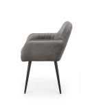 Halmar K429 krzesło popielaty tkanina velvet /nogi czarny, stal malowana proszkowo