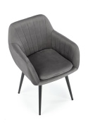 Halmar K429 krzesło popielaty tkanina velvet /nogi czarny, stal malowana proszkowo