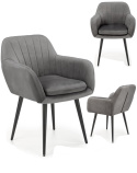 Halmar K429 krzesło popielaty tkanina velvet /nogi czarny, stal malowana proszkowo Halmar K429 krzesło popielaty tkanina velvet /nogi czarny, stal malowana proszkowo