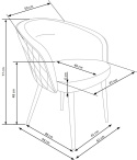 Halmar K430 krzesło ciemny zielony, materiał: tkanina velvet /nogi czarny stal malowana proszkowo