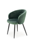 Halmar K430 krzesło ciemny zielony, materiał: tkanina velvet /nogi czarny stal malowana proszkowo Halmar K430 krzesło ciemny zielony, materiał: tkanina velvet /nogi czarny stal malowana proszkowo