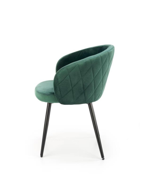 Halmar K430 krzesło ciemny zielony, materiał: tkanina velvet /nogi czarny stal malowana proszkowo Halmar K430 krzesło ciemny zielony, materiał: tkanina velvet /nogi czarny stal malowana proszkowo