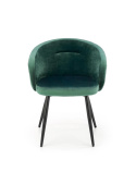 Halmar K430 krzesło ciemny zielony, materiał: tkanina velvet /nogi czarny stal malowana proszkowo Halmar K430 krzesło ciemny zielony, materiał: tkanina velvet /nogi czarny stal malowana proszkowo