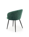 Halmar K430 krzesło ciemny zielony, materiał: tkanina velvet /nogi czarny stal malowana proszkowo