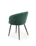 Halmar K430 krzesło ciemny zielony, materiał: tkanina velvet /nogi czarny stal malowana proszkowo Halmar K430 krzesło ciemny zielony, materiał: tkanina velvet /nogi czarny stal malowana proszkowo