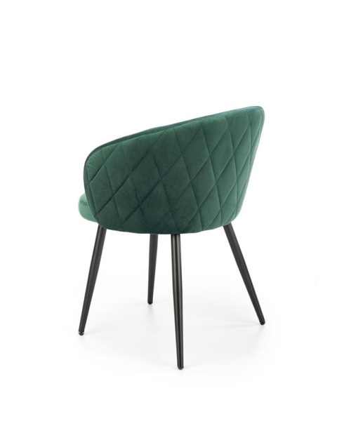 Halmar K430 krzesło ciemny zielony, materiał: tkanina velvet /nogi czarny stal malowana proszkowo Halmar K430 krzesło ciemny zielony, materiał: tkanina velvet /nogi czarny stal malowana proszkowo