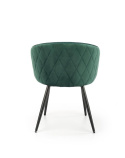 Halmar K430 krzesło ciemny zielony, materiał: tkanina velvet /nogi czarny stal malowana proszkowo Halmar K430 krzesło ciemny zielony, materiał: tkanina velvet /nogi czarny stal malowana proszkowo