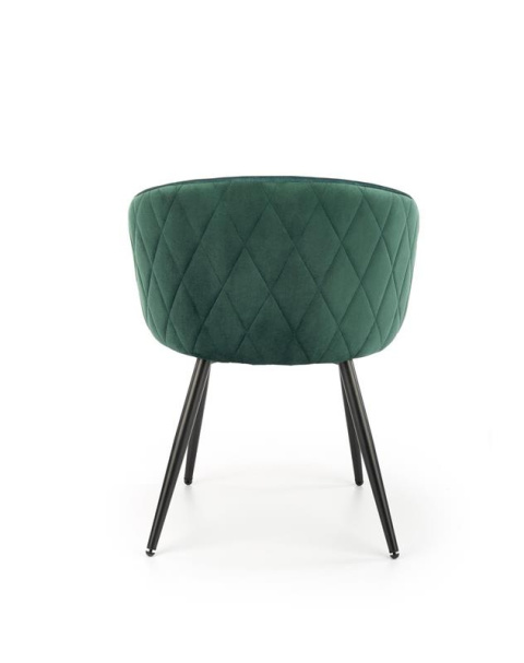 Halmar K430 krzesło ciemny zielony, materiał: tkanina velvet /nogi czarny stal malowana proszkowo Halmar K430 krzesło ciemny zielony, materiał: tkanina velvet /nogi czarny stal malowana proszkowo