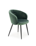 Halmar K430 krzesło ciemny zielony, materiał: tkanina velvet /nogi czarny stal malowana proszkowo Halmar K430 krzesło ciemny zielony, materiał: tkanina velvet /nogi czarny stal malowana proszkowo
