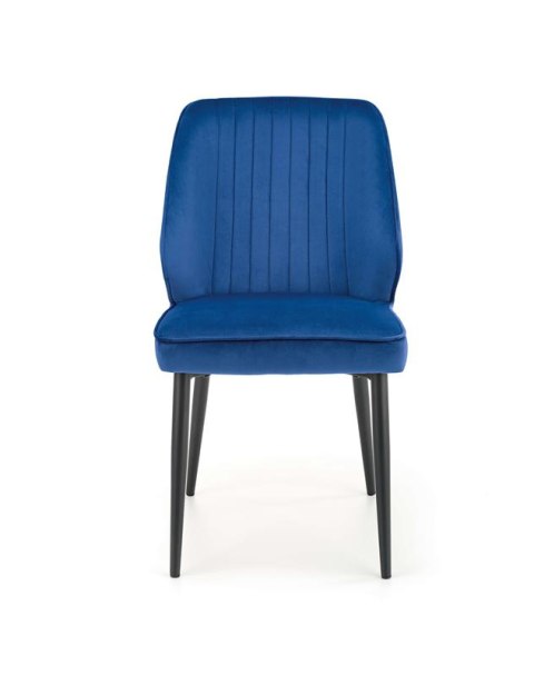 Halmar K432 krzesło do jadalni granatowy, materiał: tkanina velvet /nogi czarny stal malowana proszkowo Halmar K432 krzesło do jadalni granatowy, materiał: tkanina velvet /nogi czarny stal malowana proszkowo
