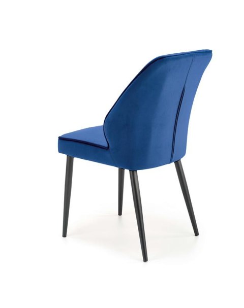 Halmar K432 krzesło do jadalni granatowy, materiał: tkanina velvet /nogi czarny stal malowana proszkowo Halmar K432 krzesło do jadalni granatowy, materiał: tkanina velvet /nogi czarny stal malowana proszkowo