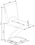 Halmar K441 krzesło popielaty/czarny, materiał: tkanina / ekoskóra / stal chromowana