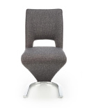Halmar K441 krzesło popielaty/czarny, materiał: tkanina / ekoskóra / stal chromowana