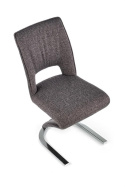 Halmar K441 krzesło popielaty/czarny, materiał: tkanina / ekoskóra / stal chromowana