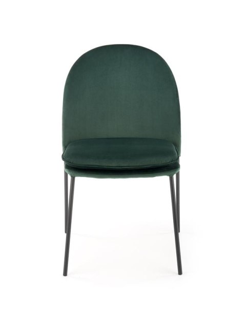 Halmar K443 krzesło do jadalni ciemny zielony, materiał: tkanina velvet / stal malowana proszkowo Halmar K443 krzesło do jadalni ciemny zielony, materiał: tkanina velvet / stal malowana proszkowo