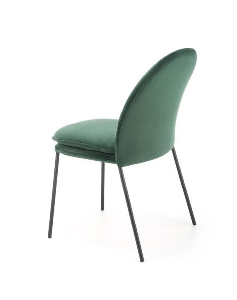 Halmar K443 krzesło do jadalni ciemny zielony, materiał: tkanina velvet / stal malowana proszkowo Halmar K443 krzesło do jadalni ciemny zielony, materiał: tkanina velvet / stal malowana proszkowo