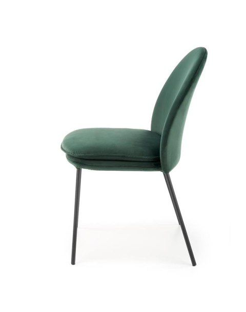 Halmar K443 krzesło do jadalni ciemny zielony, materiał: tkanina velvet / stal malowana proszkowo Halmar K443 krzesło do jadalni ciemny zielony, materiał: tkanina velvet / stal malowana proszkowo