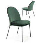Halmar K443 krzesło do jadalni ciemny zielony, materiał: tkanina velvet / stal malowana proszkowo