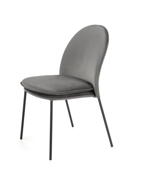 Halmar K443 krzesło do jadalni popielaty, materiał: tkanina velvet / stal malowana proszkowo Halmar K443 krzesło do jadalni popielaty, materiał: tkanina velvet / stal malowana proszkowo