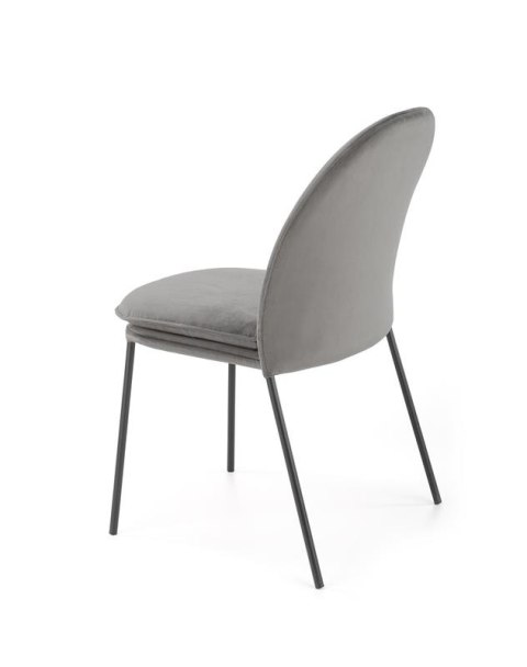 Halmar K443 krzesło do jadalni popielaty, materiał: tkanina velvet / stal malowana proszkowo Halmar K443 krzesło do jadalni popielaty, materiał: tkanina velvet / stal malowana proszkowo