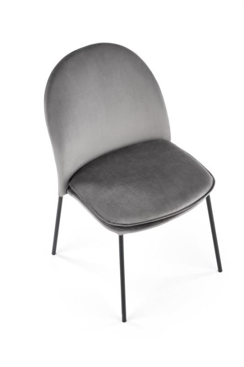Halmar K443 krzesło do jadalni popielaty, materiał: tkanina velvet / stal malowana proszkowo Halmar K443 krzesło do jadalni popielaty, materiał: tkanina velvet / stal malowana proszkowo