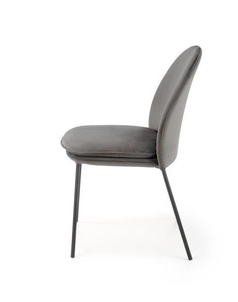 Halmar K443 krzesło do jadalni popielaty, materiał: tkanina velvet / stal malowana proszkowo Halmar K443 krzesło do jadalni popielaty, materiał: tkanina velvet / stal malowana proszkowo