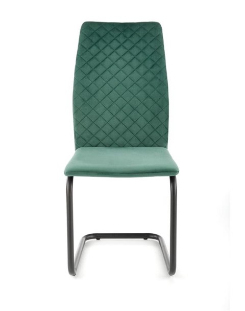Halmar K444 krzesło krzesło do jadalni ciemny zielony, materiał: tkanina velvet / stal malowana proszkowo Halmar K444 krzesło krzesło do jadalni ciemny zielony, materiał: tkanina velvet / stal malowana proszkowo