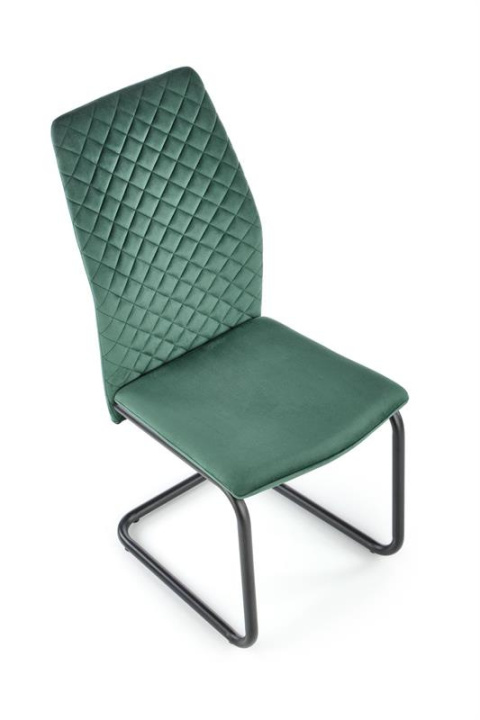 Halmar K444 krzesło krzesło do jadalni ciemny zielony, materiał: tkanina velvet / stal malowana proszkowo Halmar K444 krzesło krzesło do jadalni ciemny zielony, materiał: tkanina velvet / stal malowana proszkowo