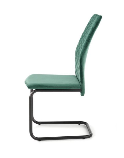 Halmar K444 krzesło krzesło do jadalni ciemny zielony, materiał: tkanina velvet / stal malowana proszkowo Halmar K444 krzesło krzesło do jadalni ciemny zielony, materiał: tkanina velvet / stal malowana proszkowo