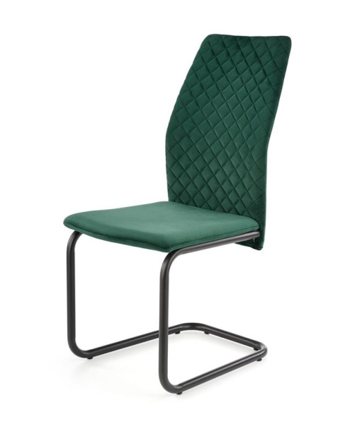 Halmar K444 krzesło krzesło do jadalni ciemny zielony, materiał: tkanina velvet / stal malowana proszkowo Halmar K444 krzesło krzesło do jadalni ciemny zielony, materiał: tkanina velvet / stal malowana proszkowo
