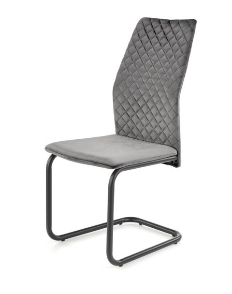 Halmar K444 krzesło krzesło do jadalni popielaty,materiał: tkanina velvet / stal malowana proszkowo Halmar K444 krzesło krzesło do jadalni popielaty,materiał: tkanina velvet / stal malowana proszkowo
