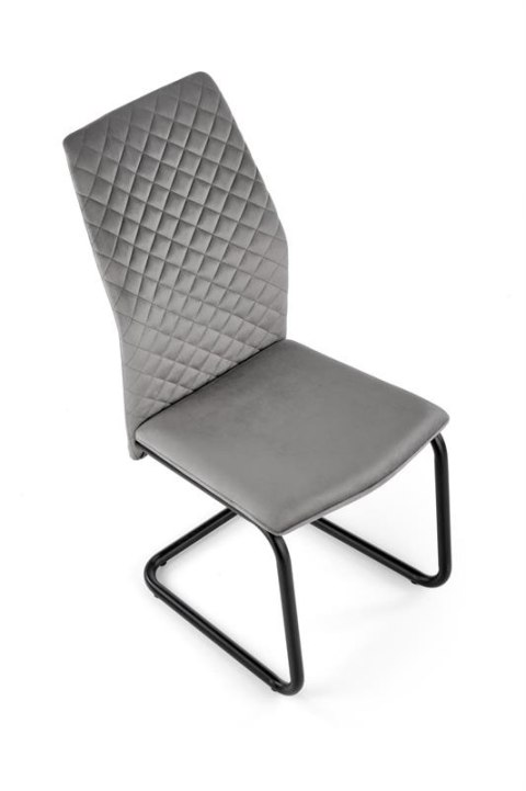 Halmar K444 krzesło krzesło do jadalni popielaty,materiał: tkanina velvet / stal malowana proszkowo Halmar K444 krzesło krzesło do jadalni popielaty,materiał: tkanina velvet / stal malowana proszkowo