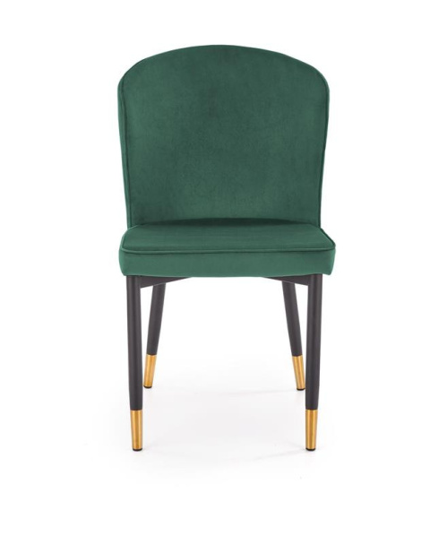 Halmar K446 krzesło do jadalni ciemny zielony,materiał: tkanina velvet / stal malowana proszkowo Halmar K446 krzesło do jadalni ciemny zielony,materiał: tkanina velvet / stal malowana proszkowo
