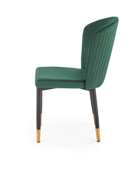 Halmar K446 krzesło do jadalni ciemny zielony,materiał: tkanina velvet / stal malowana proszkowo Halmar K446 krzesło do jadalni ciemny zielony,materiał: tkanina velvet / stal malowana proszkowo