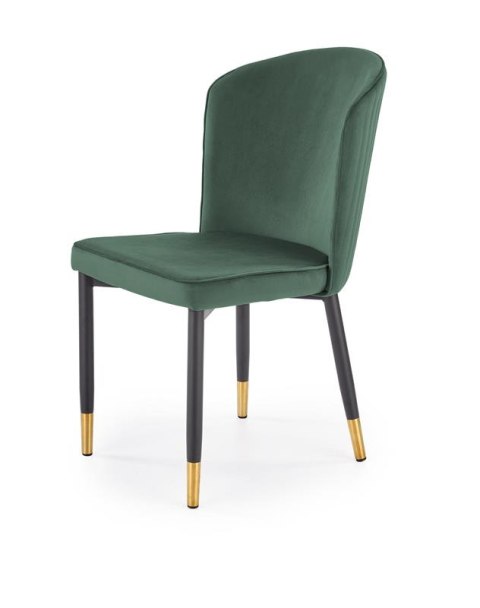 Halmar K446 krzesło do jadalni ciemny zielony,materiał: tkanina velvet / stal malowana proszkowo Halmar K446 krzesło do jadalni ciemny zielony,materiał: tkanina velvet / stal malowana proszkowo