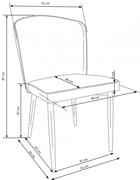 Halmar K446 krzesło do jadalni popielaty, materiał: tkanina velvet / stal malowana proszkowo Halmar K446 krzesło do jadalni popielaty, materiał: tkanina velvet / stal malowana proszkowo