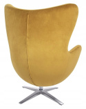 King Home Fotel EGG SZEROKI VELVET khaki zielony obrotowy z funkcją bujania korpus metalowy podstawa stal polerowana