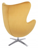 King Home Fotel obrotowy EGG SZEROKI VELVET musztardowy z funkcją bujania korpus metalowy podstawa stal polerowana King Home Fotel obrotowy EGG SZEROKI VELVET musztardowy z funkcją bujania korpus metalowy podstawa stal polerowana