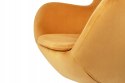 King Home Fotel obrotowy EGG SZEROKI VELVET musztardowy z funkcją bujania korpus metalowy podstawa stal polerowana King Home Fotel obrotowy EGG SZEROKI VELVET musztardowy z funkcją bujania korpus metalowy podstawa stal polerowana