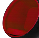 King Home Fotel obrotowy BALL BLACK tapicerka tkanina czerwony korpus czarny włókno szklane podstawa metal