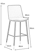 King Home Hoker Krzesło barowe DIEGO 65 brudny róż - welur, podstawa czarno złota metalowa King Home Hoker Krzesło barowe DIEGO 65 brudny róż - welur, podstawa czarno złota metalowa