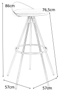 King Home Hoker Krzesło barowe LANZA 76 czarne poduszka ekoskóra podstawa metal lakierowany z podnóżkiem King Home Hoker Krzesło barowe LANZA 76 czarne poduszka ekoskóra podstawa metal lakierowany z podnóżkiem
