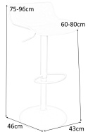 King Home Hoker Krzesło barowe SNAP BAR TAP regulowane szare obrotowe siedzisko z tworzywa z poduszką podstawa metal podnóżek King Home Hoker Krzesło barowe SNAP BAR TAP regulowane szare obrotowe siedzisko z tworzywa z poduszką podstawa metal podnóżek