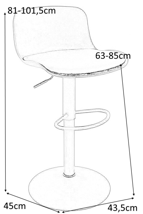 King Home Hoker Krzesło barowe STOR TAP regulowany czarny obrotowe siedzisko z poduszką tworzywo podstawa metalowa podnóżek King Home Hoker Krzesło barowe STOR TAP regulowany czarny obrotowe siedzisko z poduszką tworzywo podstawa metalowa podnóżek