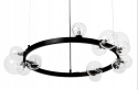 King Home Lampa wisząca sufitowa LED ALURE 85 obręcz czarny 15 przezroczystych kloszy x G9
