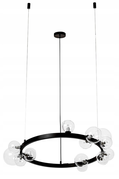 King Home Lampa wisząca sufitowa LED ALURE 85 obręcz czarny 15 przezroczystych kloszy x G9 King Home Lampa wisząca sufitowa LED ALURE 85 obręcz czarny 15 przezroczystych kloszy x G9