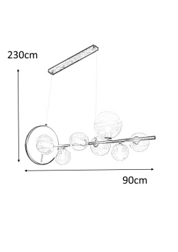 King Home Lampa sufitowa wisząca LED ALURE LINE 90 7xG9